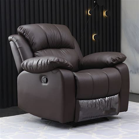 Traditional Leather Standard Recliner Solid Color Metal Frame Recliner