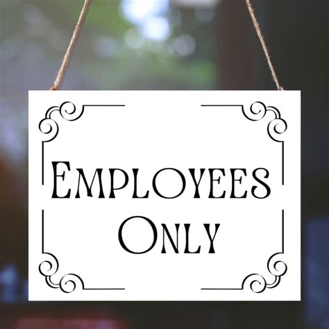 Employees Only Sign Printable