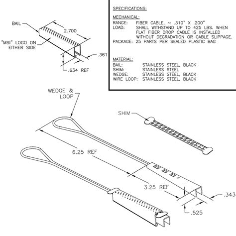 Senior Flat Fiber Drop Clamp 25pc