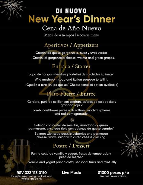 Menu at Trattoria Di Nuovo restaurant, Puerto Vallarta