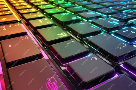 Premium Photo | Rainbow keyboard black gaming keyboard with rgb light ...