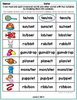 Second Grade Phonics Level Unit Multisyllabic Words With Suffixes