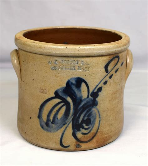 1 Gallon Cobalt Blue Decorated Stoneware Crock Auction