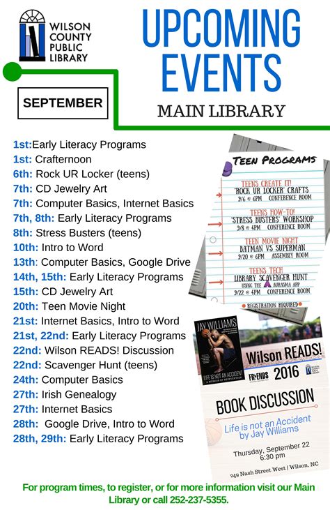 Wilson County Public Library Announces September Programs The Grey