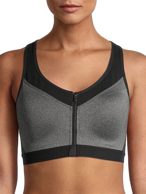 Avia Women S Zip Front Sports Bra Walmart