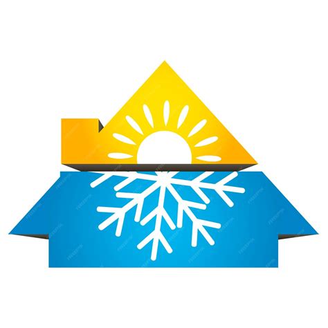 Premium Vector Sun Snowflake And House Design For Air Conditioner And