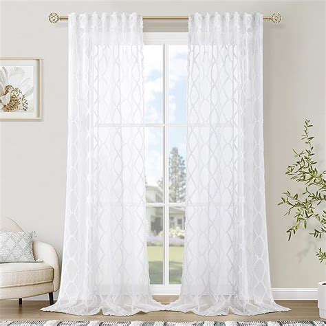 Amazon White Sheer Curtains Inches Long For Bedroom Fluffy