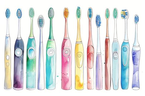 Premium Photo Arafed Row Of Different Colored Toothbrushes With