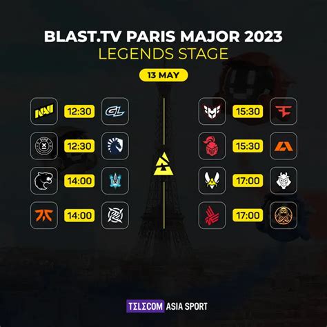 BLAST Tv Paris Major 2023 First Day Of Legends Stage Schedule