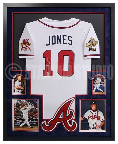 Chipper Jones Autographed Framed Braves White Jersey The Stadium Studio