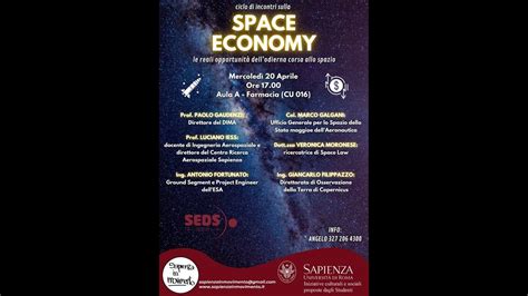 Ciclo di incontri sulla Space Economy le opportunità dellodierna