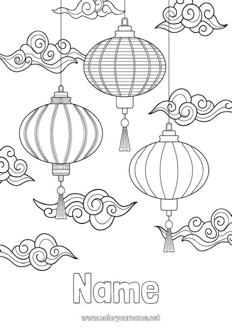 Chinese Lantern Coloring Page