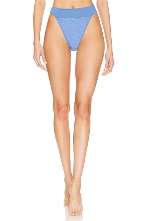 Kya Camilia Reversible Bikini Bottom In Azure Scrunch Azure Revolve