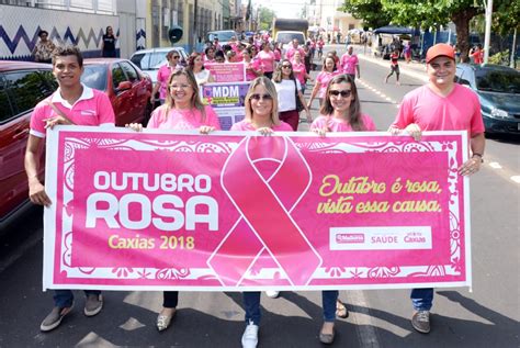 Caminhada Da Campanha Outubro Rosa Percorre Ruas Do Centro De Caxias