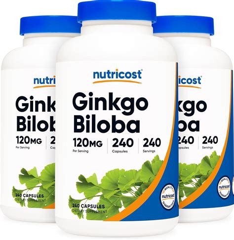 Nutricost Ginkgo Biloba 120 Mg 240 Cápsulas 3 Botellas Yaxa Colombia