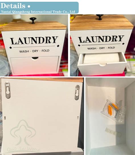 Dryer Sheet Holder With Drawer And Lid Wood Dryer Sheet Dispenser And