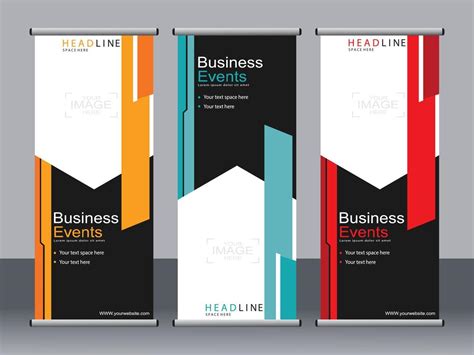 Business Banner Roll Up Set Standee Banner Template Vector Art