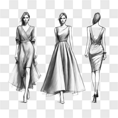 Download Fashion Sketches Of Women S Dresses Online Creative Fabrica