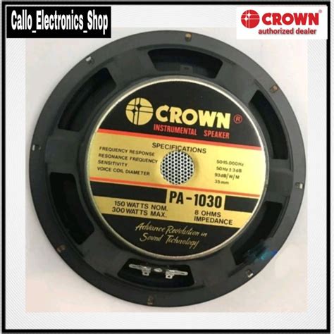 Crown PA 1030 10 Inches Instrumental Speaker 300 Watts Original