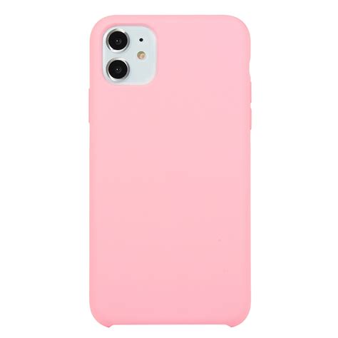 For Iphone 11 Solid Color Solid Silicone Shockproof Case Rose Pink