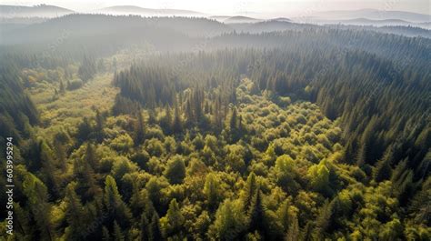 World Environment Day Aerial View Of A Vibrant Green Forest With A