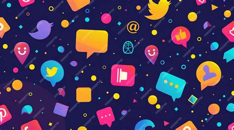 Premium Photo Colorful Social Media Icons On Abstract Purple Background