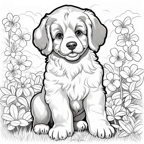 Coloriages De Chiens Et Chiots Coloriages Pour Enfants Générative Ai Photo Premium