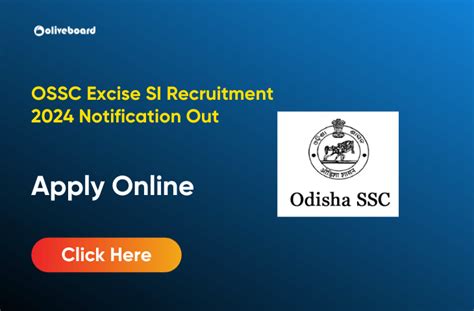 Ossc Excise Si Recruitment Notification Out Apply Online