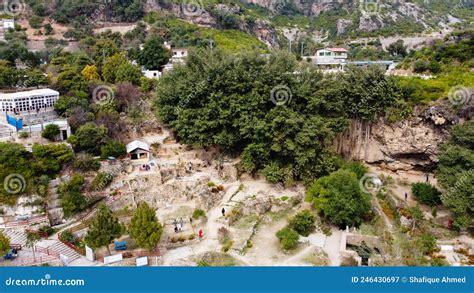 An Areal View Of Shah Allah Ditta Buddha Caves Editorial Photography