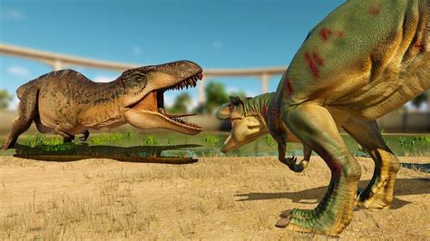 T Rex Vs Acrocanthosaurus Vs Albertosaurus Vs Allosaurus Jurassic