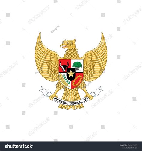 Vektor Stok National Emblem Indonesia Garuda Pancasila Lambang (Tanpa ...