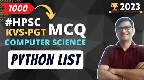 Python List Mcq Hpsc Pgt Computer Science Test Series Kvs Pgt Cs