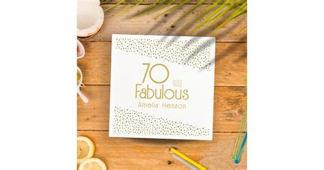 70 And Fabulous Gold Glitter 70th Birthday Napkins Zazzle