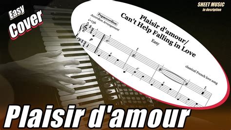 Plaisir D Amour Accordioncover With Sheet Music Noten Youtube