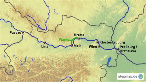 Donau Flusskreuzfahrt von Laura1989 Landkarte für Österreich