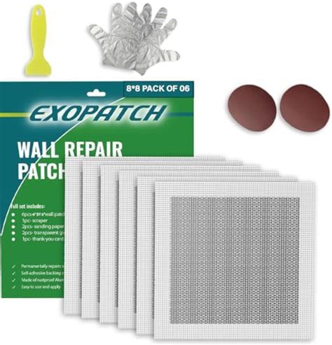 Exopatch Drywall Repair Kit 6 Pcs High Strength Aluminum Drywall