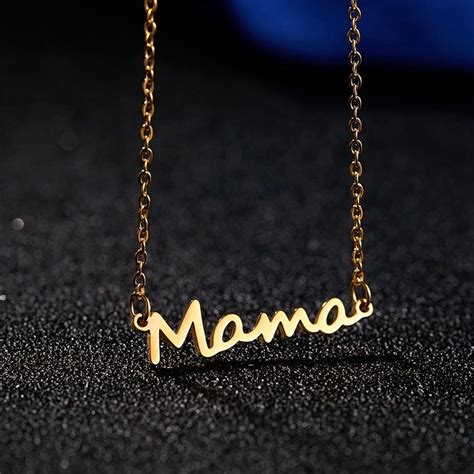 Buy Gold Mama Necklace Mom Letter Necklace In Gold Mama Pendant