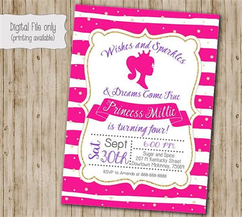 Barbie Birthday Invitation, Barbie Birthday, Barbie Party, Barbie Card ...