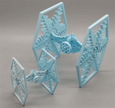 Free Stl File Snowflake Tie Fighter Kit Card Ornament ️・3d Print Object