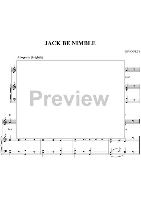 Jack Be Nimble" Sheet Music for Piano/Vocal/Chords - Sheet Music Now