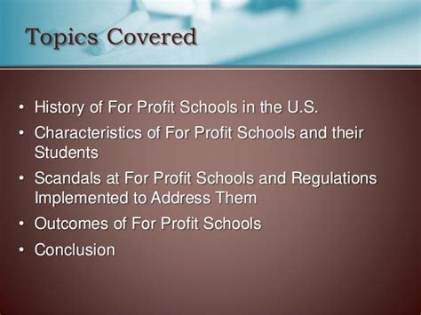 For profit schools presentation