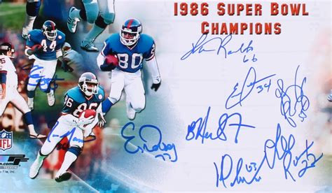 1986 Giants Super Bowl Xxi Champions 16x20 Photo Team Signed By 16