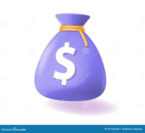 Money Bag D Dollar Icon Vector Graphic Moneybag Cash Sack Purple