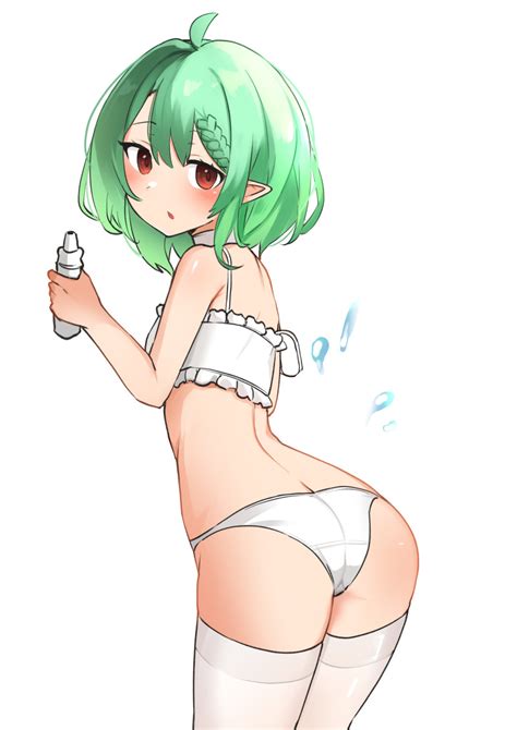 Rule 34 Ass Asu 57 Daebom Green Hair Red Eyes Tagme War Thunder White Swimsuit 10394986