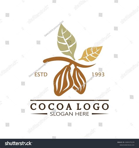 Cocoa Logococoa Beancocoa Treecocoa Branches Leaveschocolate Stock