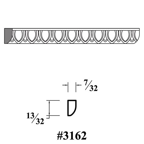 3162 Molding (Egg & Dart) Carved Solid Wood | WalzCraft