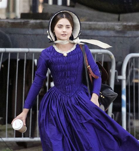 JENNA LOUISE COLEMAN on the Set of Victoria in Hartlepool 05/10/2017 - HawtCelebs