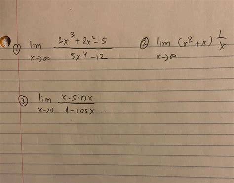 Solved lim X 3x 2x 5 SX4 12 lim x² x ③ lim x sinx Chegg