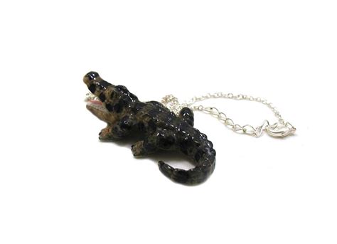 Alligator Necklace Charm Necklace Charm Jewelry Alligator Etsy