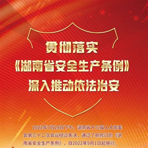 新修订的《湖南省安全生产条例》宣贯资料（附下载链接）教育邵东王亚明